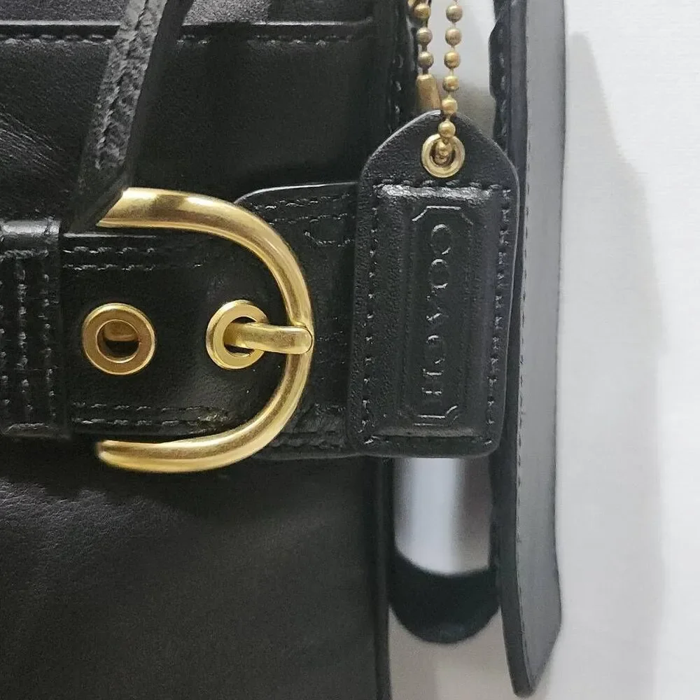 Vintage Coach Soho Y2K Era black leather crossbody bag